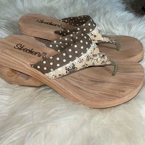 Skechers Y2K cali wood mules wedge sandals